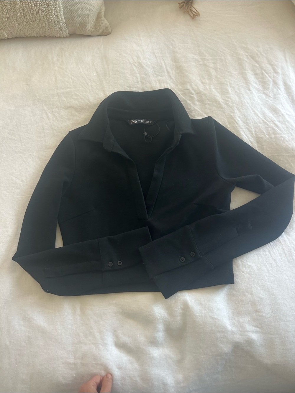 Zara Black Cropped Structured Blazer. Never worn.
